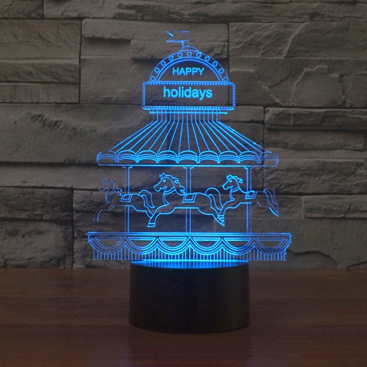 7 Color Discoloration Creative Visual Stereo Lamp Desk Lamp Night Light, Amusement Park Style