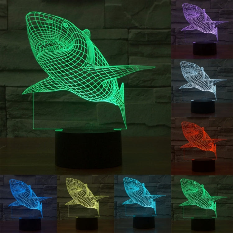 7 Color Discoloration Creative Visual Stereo Lamp Desk Lamp Night Light, Shark Style