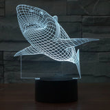 7 Color Discoloration Creative Visual Stereo Lamp Desk Lamp Night Light, Shark Style