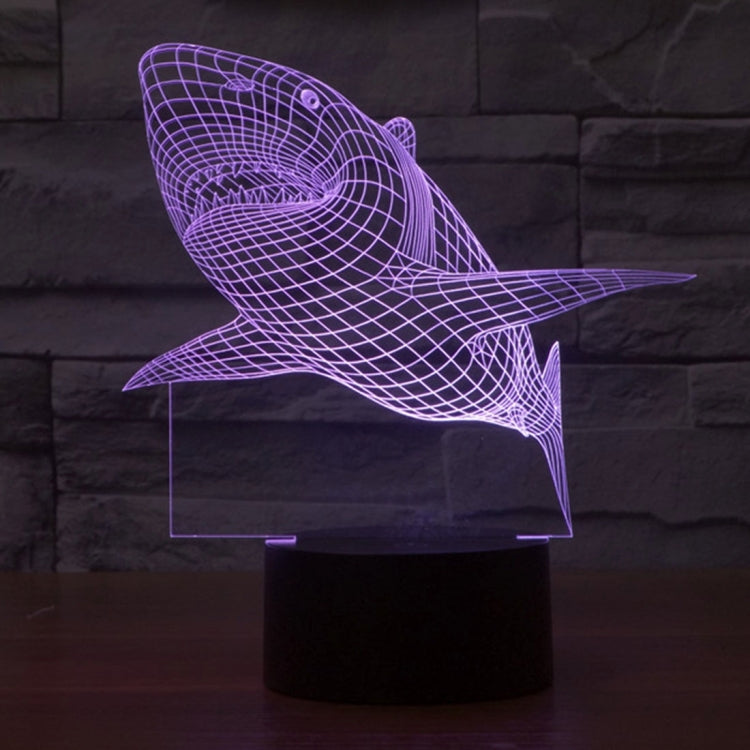 7 Color Discoloration Creative Visual Stereo Lamp Desk Lamp Night Light, Shark Style