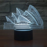 7 Color Discoloration Creative Visual Stereo Lamp Desk Lamp Night Light, Sydney Opera House Style