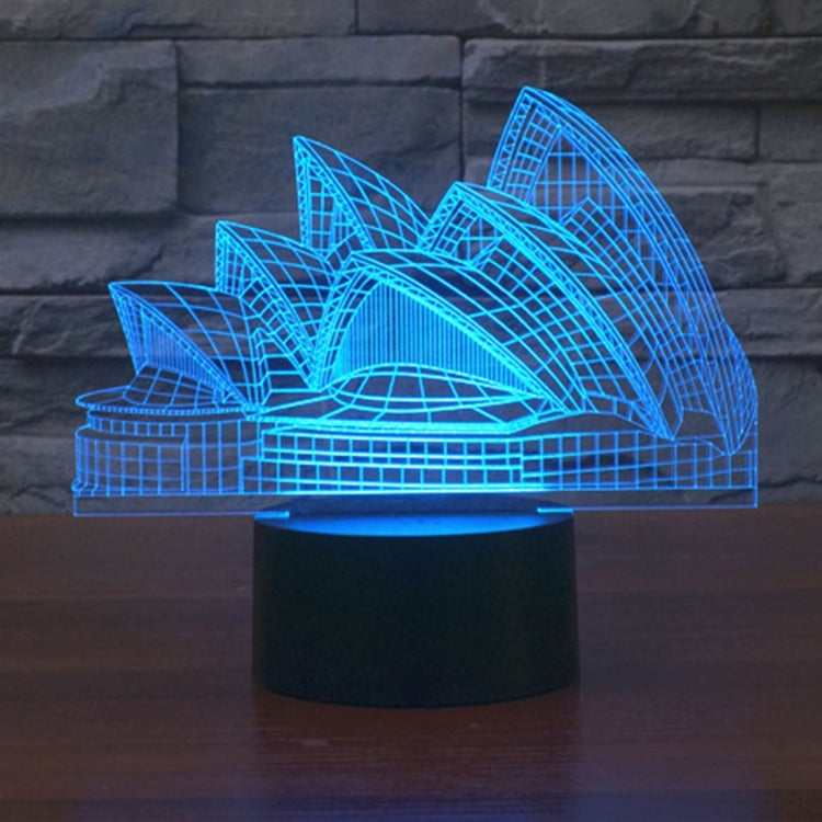 7 Color Discoloration Creative Visual Stereo Lamp Desk Lamp Night Light, Sydney Opera House Style