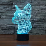 7 Color Discoloration Creative Visual Stereo Lamp Desk Lamp Night Light, Side Face Cat Style