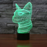 7 Color Discoloration Creative Visual Stereo Lamp Desk Lamp Night Light, Side Face Cat Style