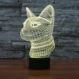 7 Color Discoloration Creative Visual Stereo Lamp Desk Lamp Night Light, Side Face Cat Style