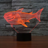 7 Color Discoloration Creative Visual Stereo Lamp Desk Lamp Night Light, Side Face Shark Style
