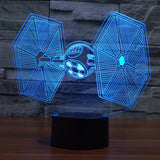 7 Color Discoloration Creative Visual Stereo Lamp Desk Lamp Night Light, TIE Fighter Style
