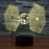 7 Color Discoloration Creative Visual Stereo Lamp Desk Lamp Night Light, TIE Fighter Style