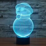 7 Color Discoloration Creative Visual Stereo Lamp Desk Lamp Night Light, Snowman Style