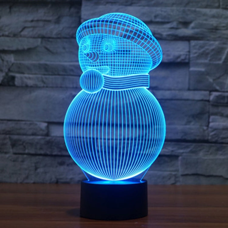 7 Color Discoloration Creative Visual Stereo Lamp Desk Lamp Night Light, Snowman Style