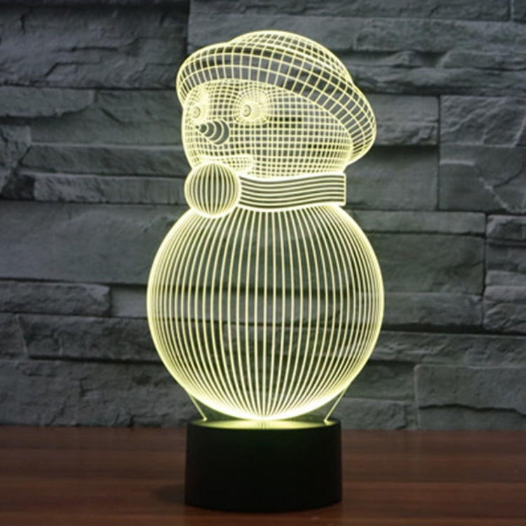 7 Color Discoloration Creative Visual Stereo Lamp Desk Lamp Night Light, Snowman Style