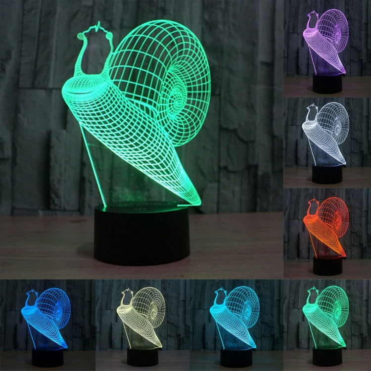 7 Color Discoloration Creative Visual Stereo Lamp Desk Lamp Night Light, Snail Style