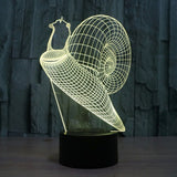 7 Color Discoloration Creative Visual Stereo Lamp Desk Lamp Night Light, Snail Style