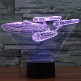 7 Color Discoloration Creative Visual Stereo Lamp Desk Lamp Night Light, Star Trek Battleship Style