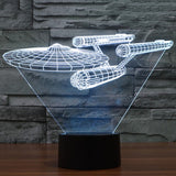 7 Color Discoloration Creative Visual Stereo Lamp Desk Lamp Night Light, Star Trek Battleship Style