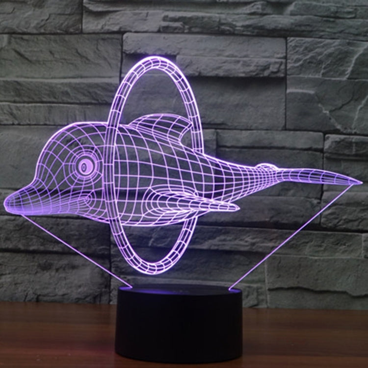 7 Color Discoloration Creative Visual Stereo Lamp Desk Lamp Night Light, Dolphin Jump Style