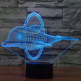 7 Color Discoloration Creative Visual Stereo Lamp Desk Lamp Night Light, Dolphin Jump Style