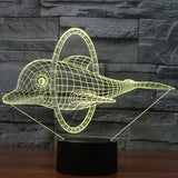 7 Color Discoloration Creative Visual Stereo Lamp Desk Lamp Night Light, Dolphin Jump Style