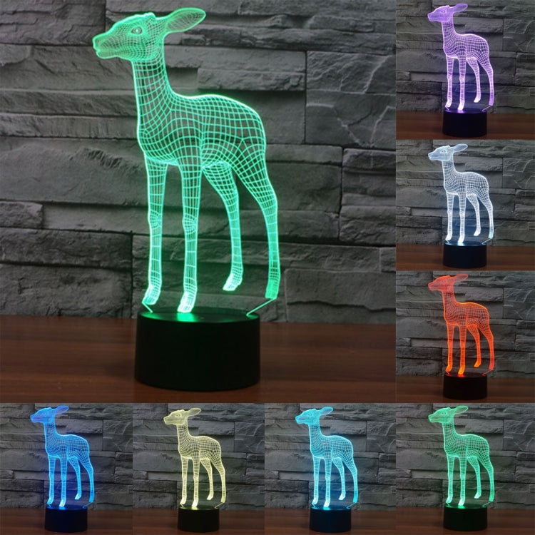 7 Color Discoloration Creative Visual Stereo Lamp Desk Lamp Night Light, Deer Style