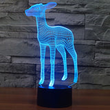 7 Color Discoloration Creative Visual Stereo Lamp Desk Lamp Night Light, Deer Style