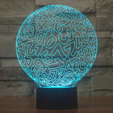7 Color Discoloration Creative Visual Stereo Lamp Desk Lamp Night Light, Numbers Style