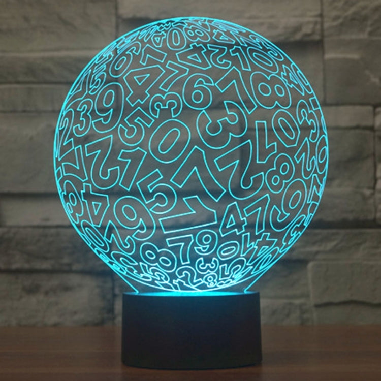 7 Color Discoloration Creative Visual Stereo Lamp Desk Lamp Night Light, Numbers Style