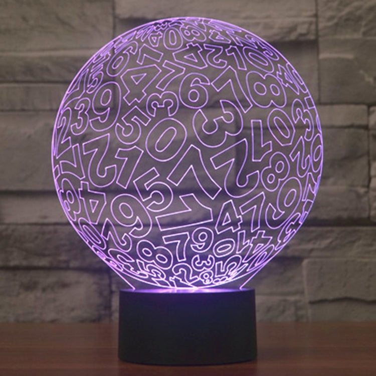 7 Color Discoloration Creative Visual Stereo Lamp Desk Lamp Night Light, Numbers Style