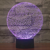 7 Color Discoloration Creative Visual Stereo Lamp Desk Lamp Night Light, Numbers Style