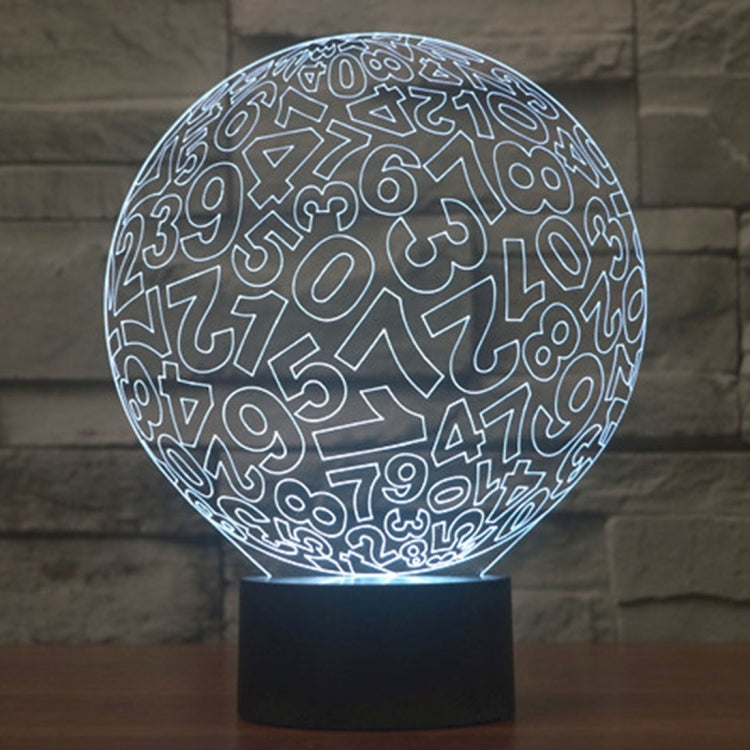 7 Color Discoloration Creative Visual Stereo Lamp Desk Lamp Night Light, Numbers Style