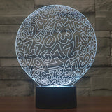 7 Color Discoloration Creative Visual Stereo Lamp Desk Lamp Night Light, Numbers Style