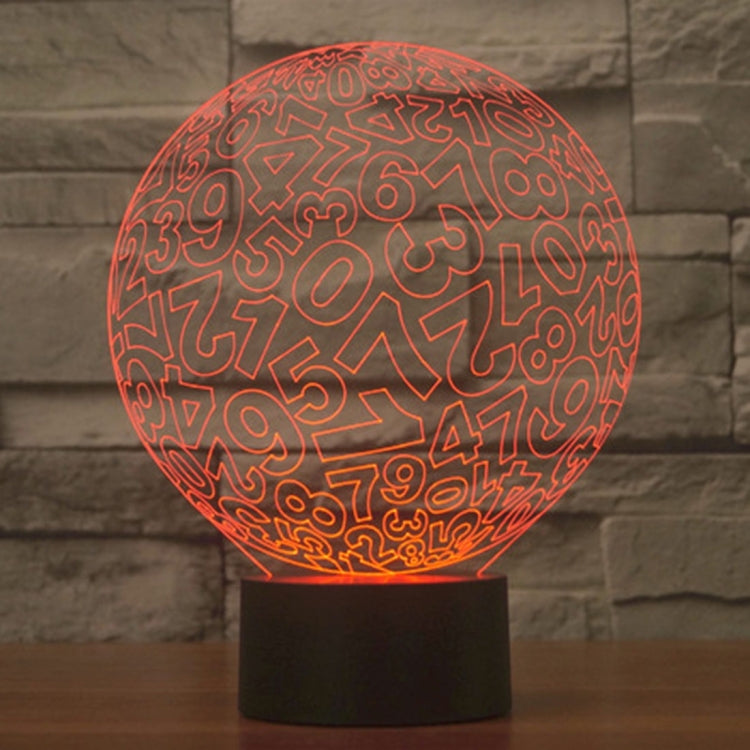 7 Color Discoloration Creative Visual Stereo Lamp Desk Lamp Night Light, Numbers Style