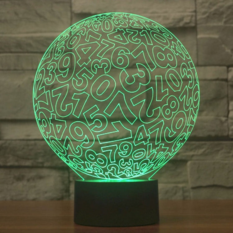 7 Color Discoloration Creative Visual Stereo Lamp Desk Lamp Night Light, Numbers Style