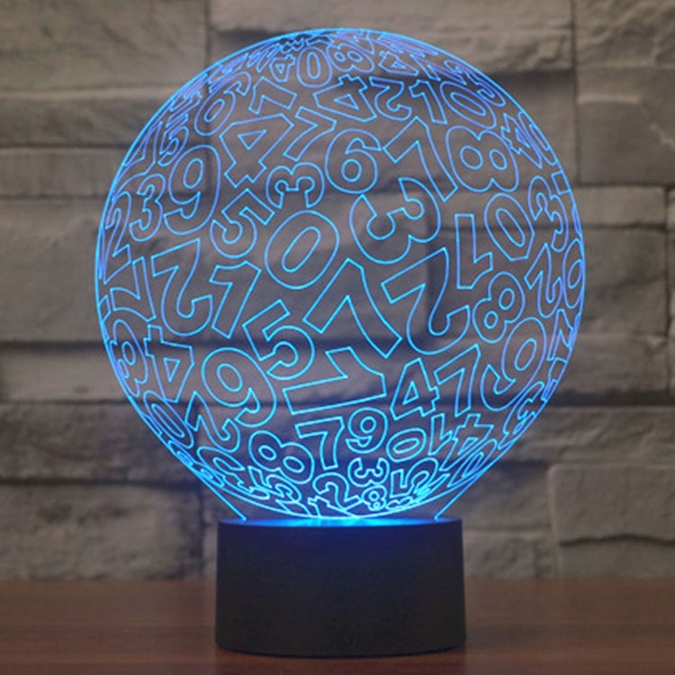 7 Color Discoloration Creative Visual Stereo Lamp Desk Lamp Night Light, Numbers Style