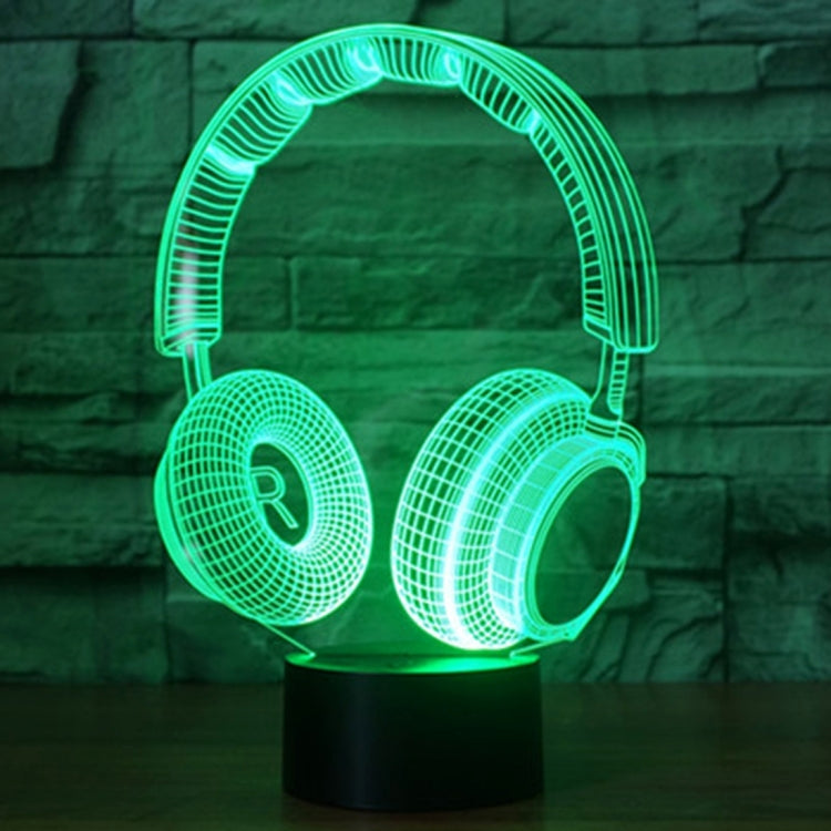 7 Colour Discoloration Creative Visual Stereo Lamp Desk Lamp Night Light, Headset Shape
