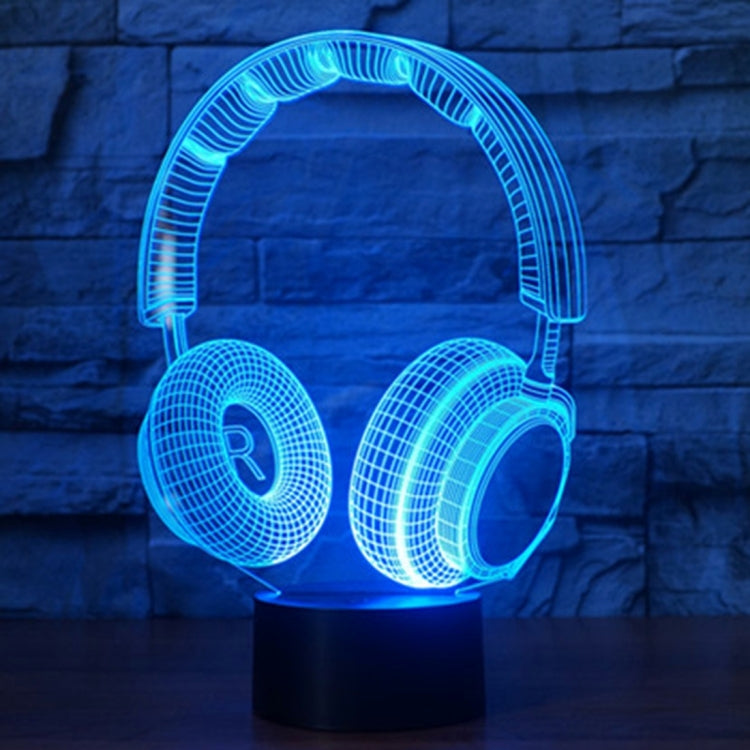 7 Colour Discoloration Creative Visual Stereo Lamp Desk Lamp Night Light, Headset Shape