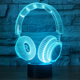 7 Colour Discoloration Creative Visual Stereo Lamp Desk Lamp Night Light, Headset Shape