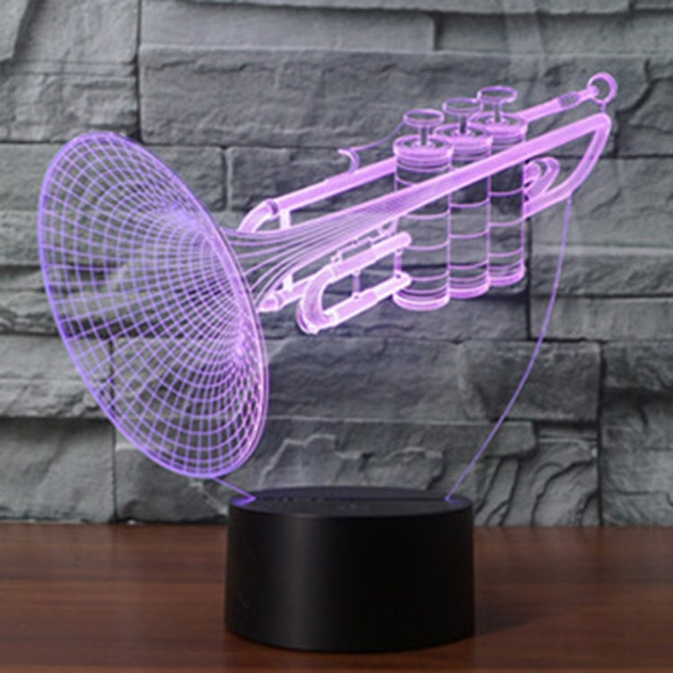 7 Colour Discoloration Creative Visual Stereo Lamp Desk Lamp Night Light, Trumpet Shape