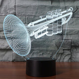 7 Colour Discoloration Creative Visual Stereo Lamp Desk Lamp Night Light, Trumpet Shape