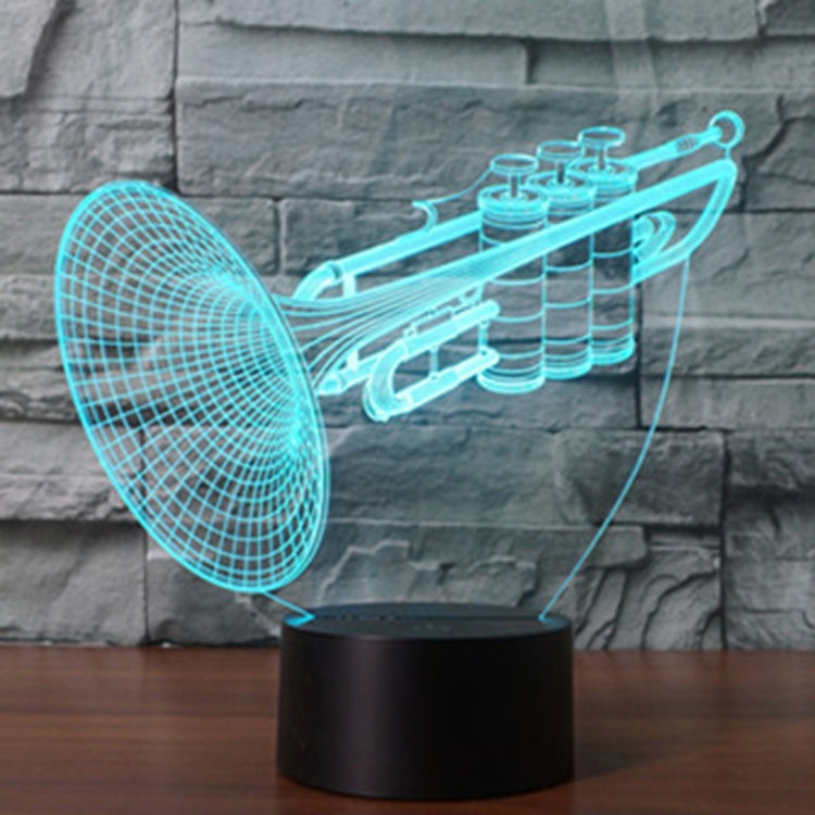 7 Colour Discoloration Creative Visual Stereo Lamp Desk Lamp Night Light, Trumpet Shape