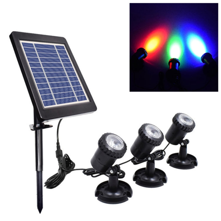 3 In 1 Red Green Blue Light Lawn Insertion Pool Diving Solar Spotlight, Red Green Blue Light Red Green Blue Light