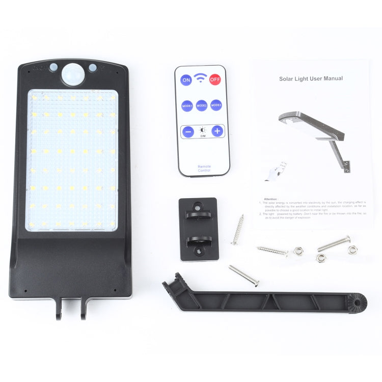 12W 56LEDs SMD 2835 Home Outdoor IP65 Waterproof Remote Control Solar Wall Light Human Body Sensor Light