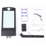 12W 56LEDs SMD 2835 Home Outdoor IP65 Waterproof Remote Control Solar Wall Light Human Body Sensor Light