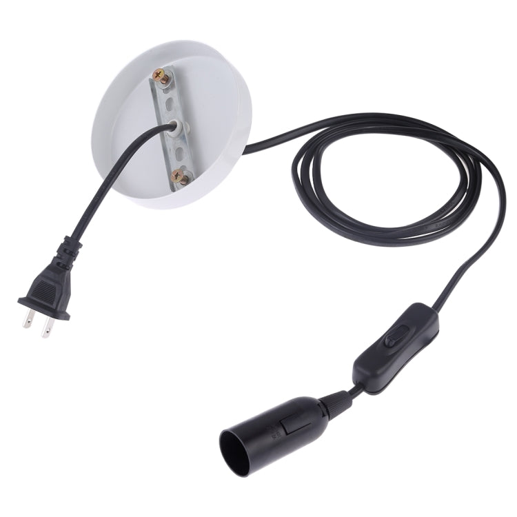 E14 Wire Cap Lamp Holder Chandelier Power Socket with Switch & Base & 1.5m Extension Cable, US Plug, E14