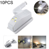 10 PCS 0.3W Universal Inner Hinge LED Sensor lamp Cupboard 3 LEDs Night light Auto ON/OFF Bulb, 10 PCS White Light, 10 PCS Warm White 10 PCS White Light White Light