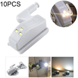 10 PCS 0.3W Universal Inner Hinge LED Sensor lamp Cupboard 3 LEDs Night light Auto ON/OFF Bulb, 10 PCS White Light, 10 PCS Warm White 10 PCS Warm White Warm White