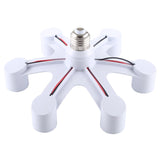 1 to 6 E27 Standard Lamp Holder Base Converter LED Light Bulbs Socket Adapter, 1 to 6