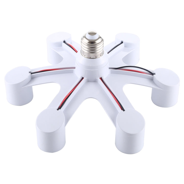 1 to 6 E27 Standard Lamp Holder Base Converter LED Light Bulbs Socket Adapter, 1 to 6