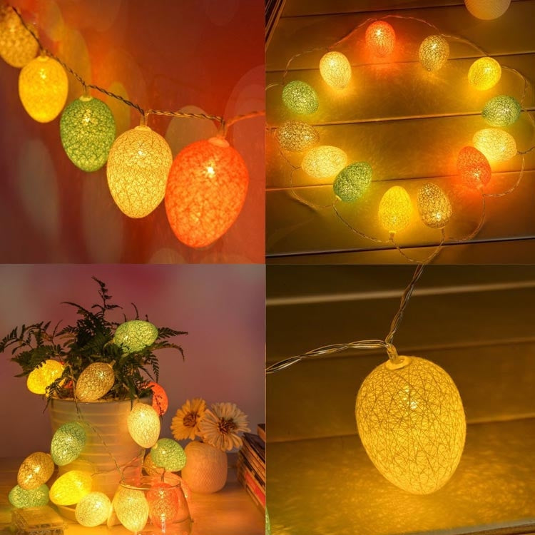 3.5m 110V 20 LEDs Cotton Thread Colour Egg Lamp String Easter Holiday Party Household Decorative Light, 3.5m 110V