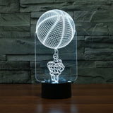 Basketball Black Base Creative 3D LED Decorative Night Light, Powered by USB and Battery, Powered by USB and Battery