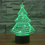 7 Color Discoloration Creative Visual Stereo Lamp Desk Lamp Night Light, Christmas Tree Style